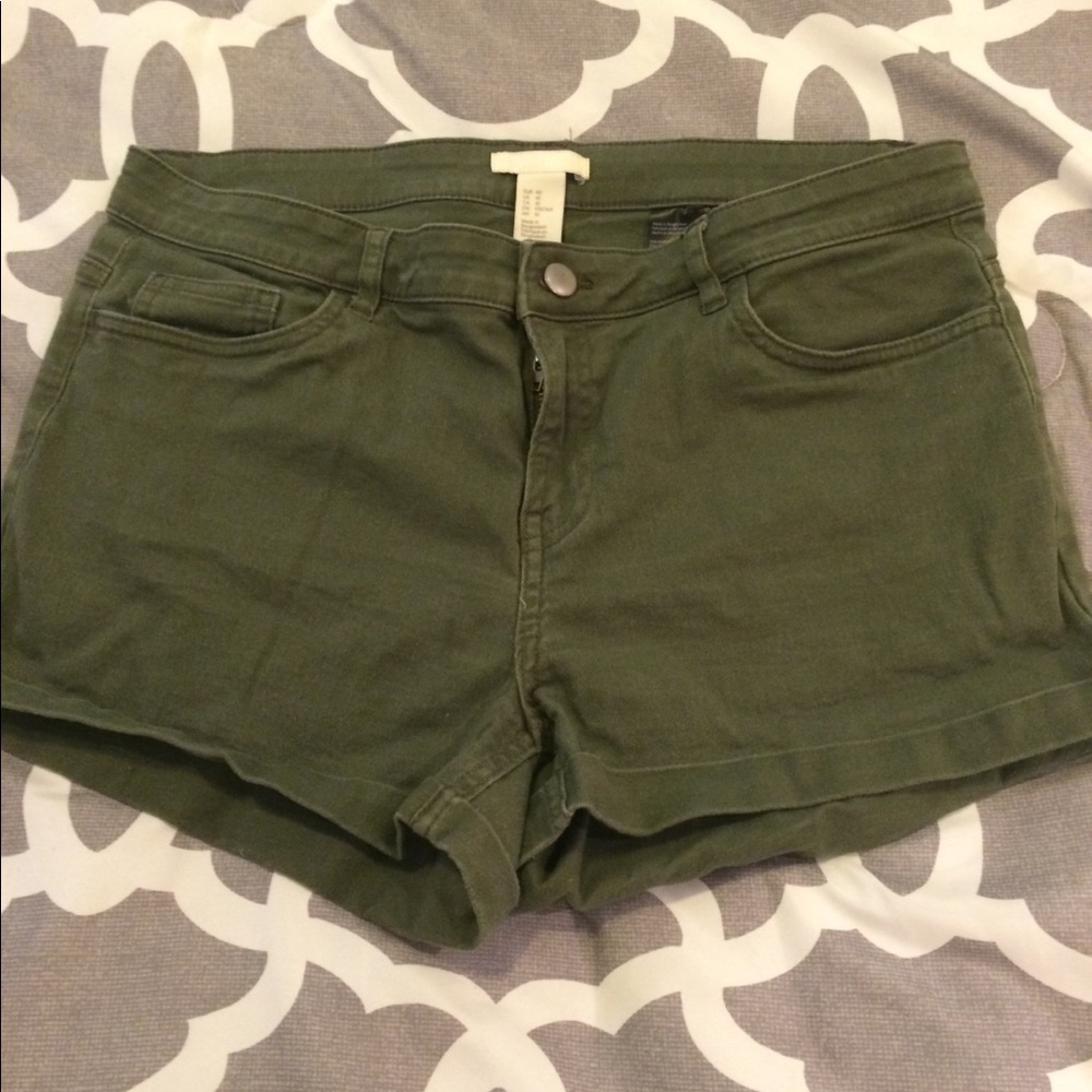 Army green shorts